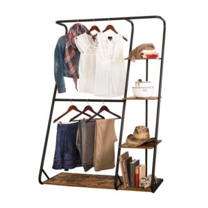 Rustic+Z-Frame+Open+Wardrobe+w%2F+Shelves