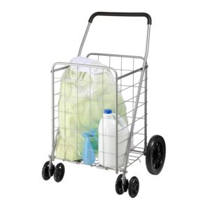 Chrome+4-Wheel+Folding+Utility+Cart