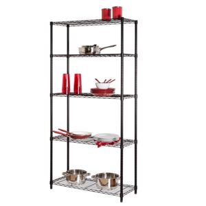 5-Tier+36%22+Adjustable+Shelving+Unit+Black