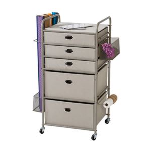 Wrapping+Paper+Storage+Cart+w%2F+Wheels+Gray