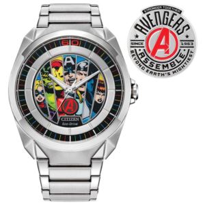 Men%27s+Avengers+Eco-Drive+Silver-Tone+Stainless+Steel+Watch+Commemorative+Dial