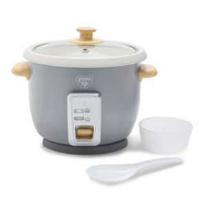 6+Cup+Rice+Cooker+w%2F+Wood+Handles+Gray