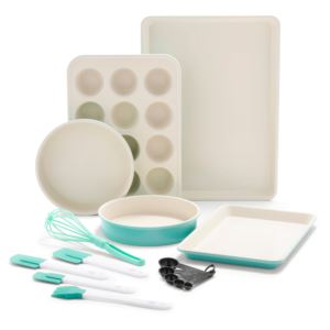 12pc+Healthy+Ceramic+Nonstick+Bakeware+Set+Turquoise