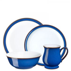 Denby+Imperial+Blue+4+Pc+Craftsman+Dinnerware+Set