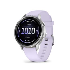 Venu+GPS+Health+Fitness+Smartwatch+mm+Silver+w+Periwinkle+Band