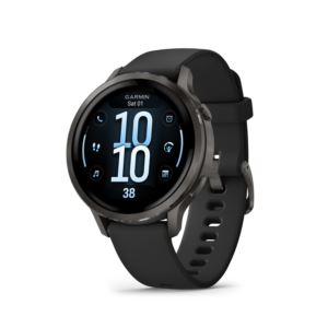 Venu+GPS+Health+Fitness+Smartwatch+mm+Slate+w+Black+Band