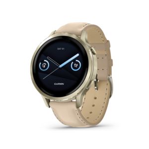 Venu+GPS+Health+Fitness+Smartwatch+mm+Lunar+Gold+w+Light+Sand+Leather+Band