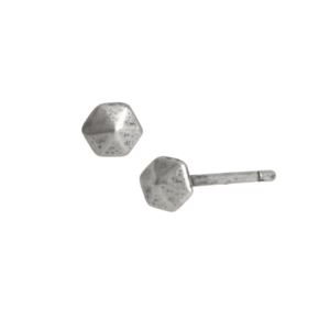 Sterling+Silver+Hexagon+Stud+Earrings