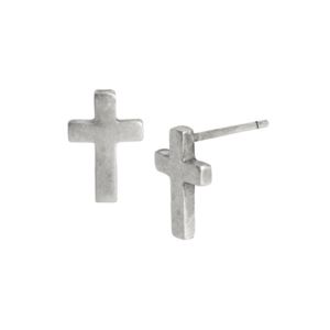 Sterling+Silver+Cross+Stud+Earrings