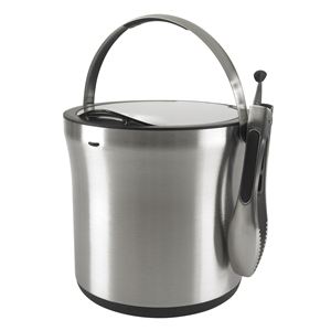 SteeL+Ice+Bucket+%26+Tongs+Set