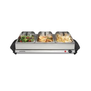 Triple+Stainless+Steel+Buffet+Server+w%2F+Warming+Tray