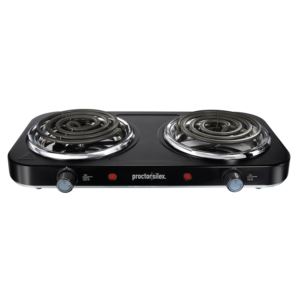1000W+Double+Burner+Cooktop+Black