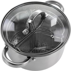 Oster+Sangerfield+5Pc+4Qt+Stainless+Steel+Dutch+Oven+w%2FLid+%26+3+Section+Strainers+-+Ss+-+0.5+Mm