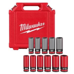 SHOCKWAVE+Impact+Duty+1%2F2%22+Drive+SAE+%26+Metric+11pc+Lug+Nut+Wheel+Socket+Set