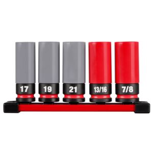 SHOCKWAVE+Impact+Duty+1%2F2%22+Drive+SAE+%26+Metric+5pc+Lug+Nut+Wheel+Socket+Set