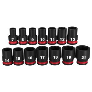 14pc+SHOCKWAVE+Impact+Duty+3%2F8%22+Drive+Metric+Standard+6+Point+Socket+Set
