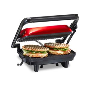 Panini+Press+Gourmet+Sandwich+Maker+w+Locking+Lid+Red