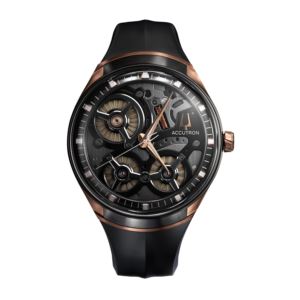 Men%27s+Accutron+DNA+Electrostatic+RG+%26+Black+Rubber+Strap+Watch+Black+Dial