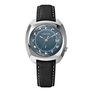 Unisex+Legacy+Automatic+Black+Leather+Strap+Watch+Teal+Dial
