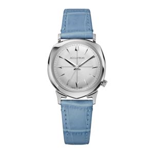 Unisex+Legacy+Automatic+Periwinkle+Leather+Strap+Silver+Dial