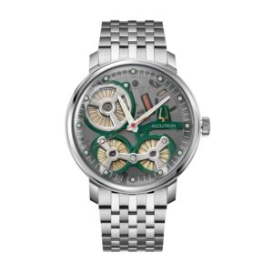 Men%27s+Spaceview+2020+Electrostatic+Stainless+Steel+Watch+Smoke+Gray+Dial