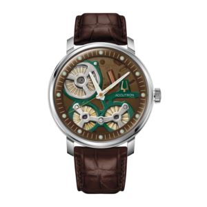 Men%27s+Spaceview+2020+x+La+Palina+Electrostatic+Brown+Strap+Watch+Brown+Dial
