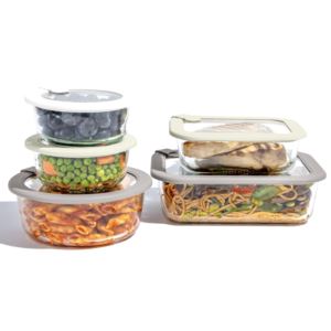 10pc+Tempered+Glass%2FSilicone+Lid+Food+Storage+Set+White+Stone