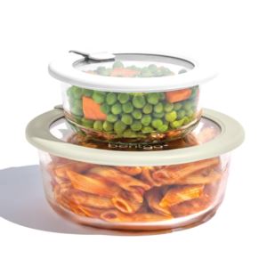4pc+Tempered+Glass%2FSilicone+Lid+Food+Storage+Set+White+Stone