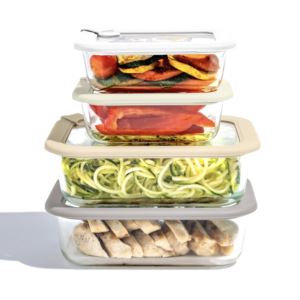 8pc+Signature+Glass+Food+Storage+Set+White+Stone