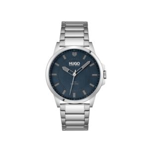 Mens+First+Silver-Tone+Stainless+Steel+Watch+Blue+Dial