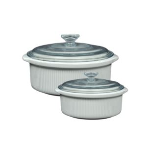 pc+Ceramic+Stoneware+Casserole+Baking+Set+White