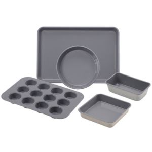 5pc+Ceramic+Nonstick+Bakeware+Set+Cream