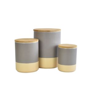 pc+Stoneware+Canister+Set+w+Bamboo+Lids+Grey