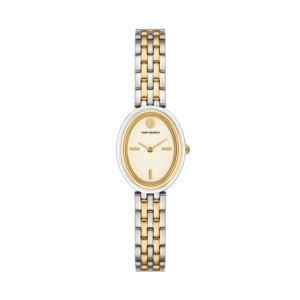 Ladies+Oval+Two-Tone+Stainless+Steel+Watch+Cream+Dial
