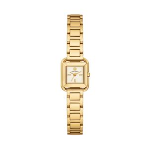 Ladies+Mini+Kira+Gold-Tone+Stainless+Steel+Square+Watch+Ivory+Dial