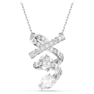 Swarovski+Hyperbola+Pendant%2C+Mixed+Cuts%2C+White%2C+Rhodium+Plated