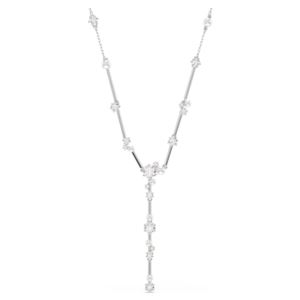 Swarovski+Constella+Y+Necklace+Crystal+Pearl%2C+Round+Cuts%2C+White%2C+Rhodium+Plated