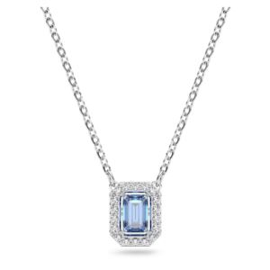 Swarovski+Octagon+Cut+Zirconia+Millenia+Necklace+-+Blue