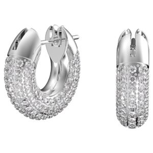 Swarovski+Dextera+Hoop+Earrings+-+S%2C+White%2C+Rhodium+Plated