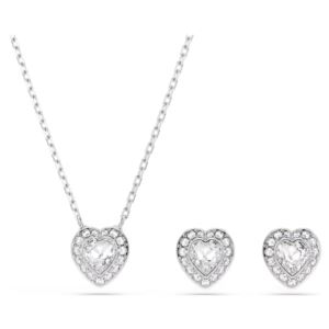 Swarovski+Ariana+Grande+X+Set+Mixed+Cuts%2C+Heart%2C+White%2C+Rhodium+Plated