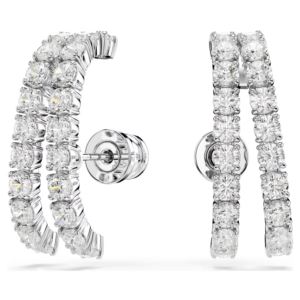 Swarovski+Matrix+Ear+Cuffs+Round+Cut%2C+White%2C+Rhodium+Plated