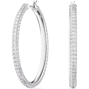 Swarovski+Stone+Pierced+Hoop+Earrings