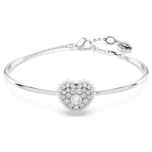 Swarovski+Hyperbola+Bangle+Heart%2C+White%2C+Rhodium+Plated