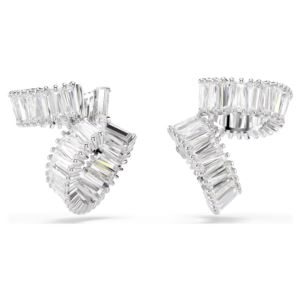 Swarovski+Ariana+Grande+X+Ear+Cuffs+Baguette+Cut%2C+White%2C+Rhodium+Plated