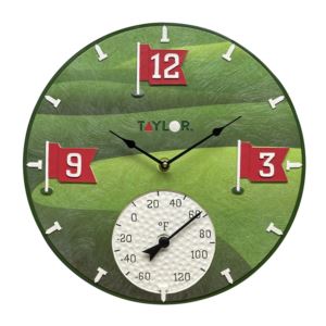Tee+Time+Poly+Resin+Clock+Thermometer
