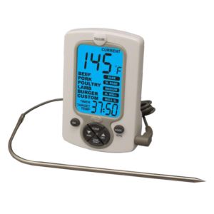 Pro+Digital+Cooking+Thermometer+w%2F+Timer+White