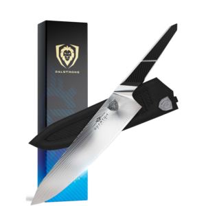 Dalstrong+9.5%22+Chef+Knife+-+Quantum+1+Series+-+American+Forged+Steel+-+G10+Handles+-+Leather+Sheath