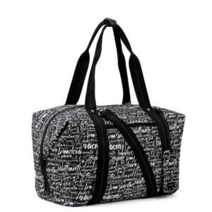 Eco+Twill+Duffle+in+Black%2FWhite+Script