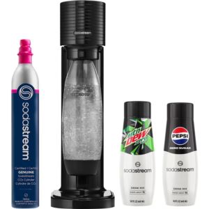 Gaia+Sparkling+Water+Maker+Starter+Kit+w+Bonus+Flavors+Black