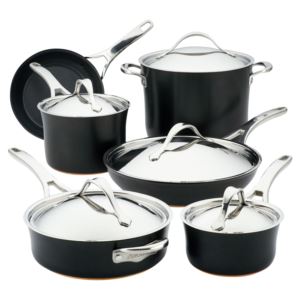 Nouvelle+Copper+11pc+Hard-Anodized+Nonstick+Cookware+Set+Onyx